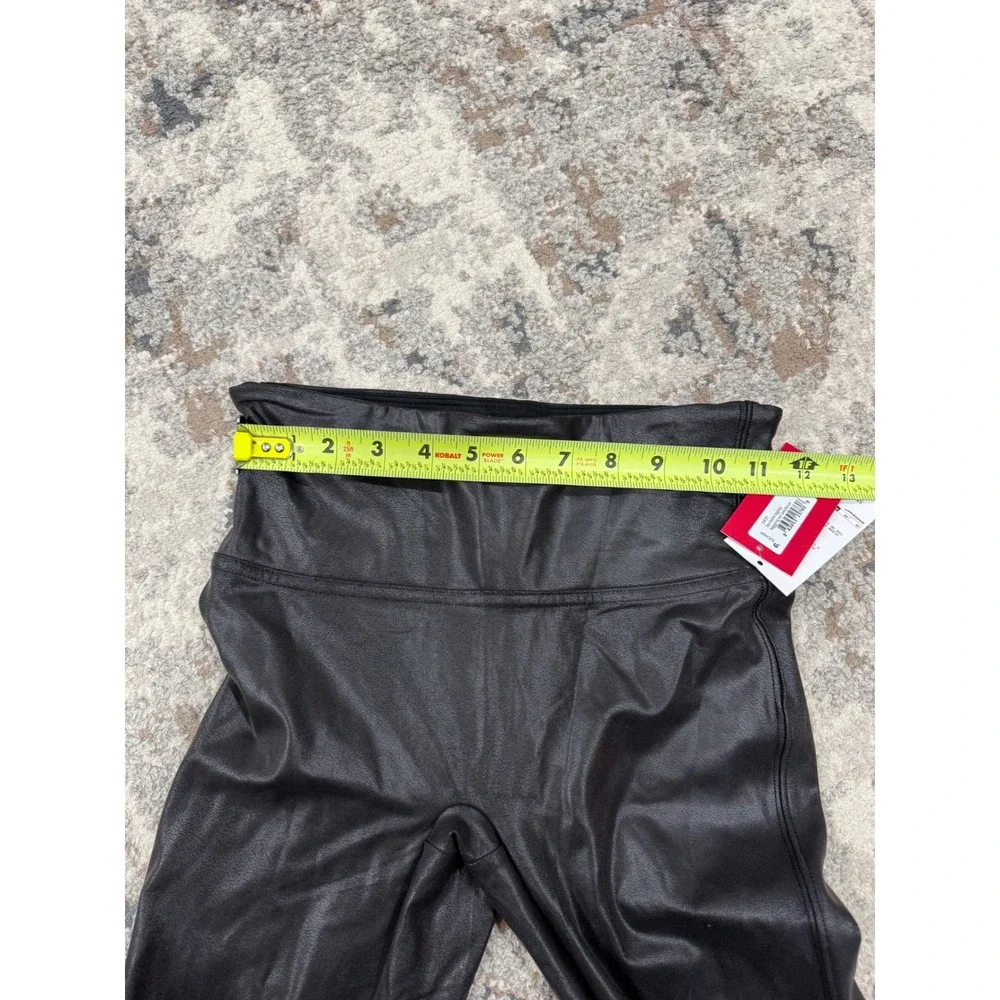 Spanx 2437 SPANXshape Faux Leather Leggings Black Noir Small NWT High Rise Shape